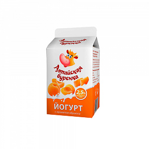 Йогурт фруктовый  2,5 % абрикос пюр/п 450 г Алтайская буренка